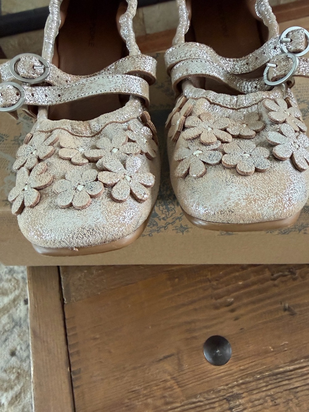 Free People Mimosa Mary Jane Champagne Metallic - Picture 11 of 15